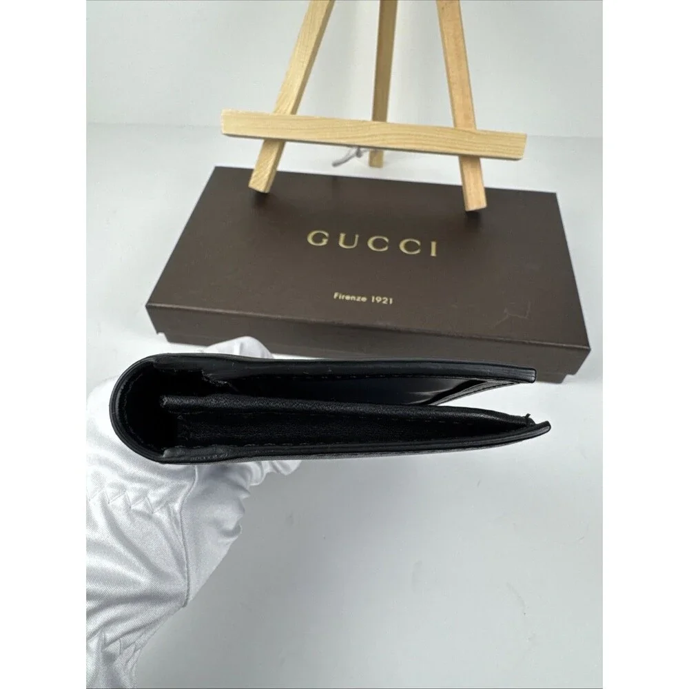 GGucci Bi-fold Long Wallet Python Snake Skin Leather Black - Picture 14 of 16